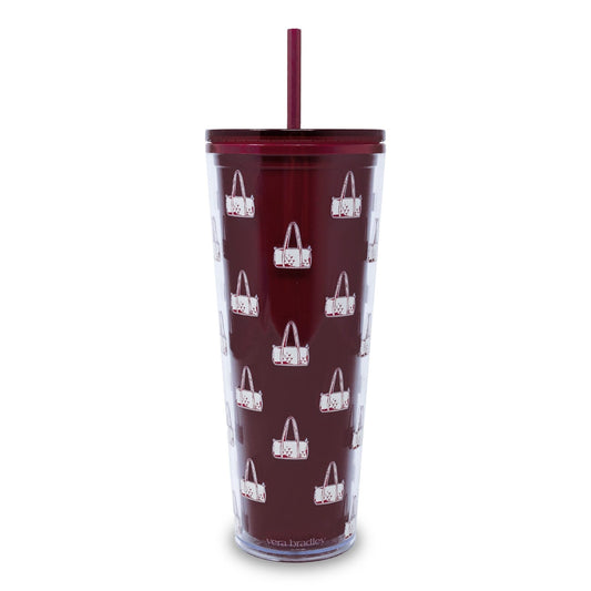 Tumbler with Straw-Duffel Mosaic-Image 2-Vera Bradley
