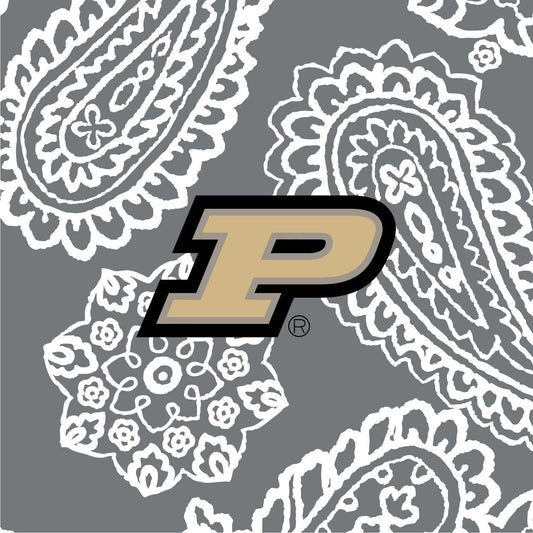 Collegiate Triple Zip Hipster Crossbody-Gray/White Bandana with Purdue Univeristy Logo-Image 2-Vera Bradley