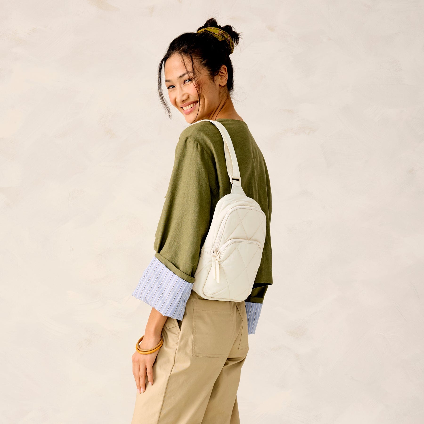 Lorman Sling Backpack-Pumice Stone-Image 3-Vera Bradley
