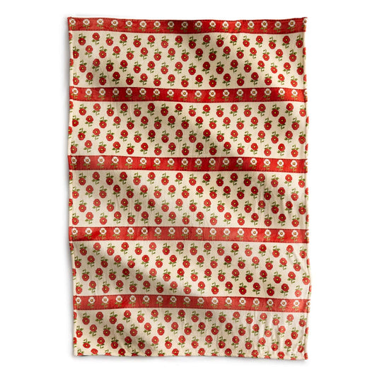 Oversized Throw Blanket-Tiny Poppies Stripe-Image 1-Vera Bradley