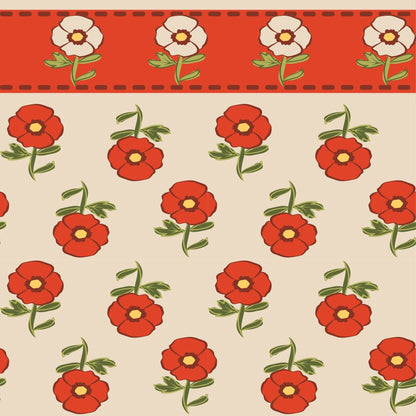 Oversized Throw Blanket-Tiny Poppies Stripe-Image 3-Vera Bradley