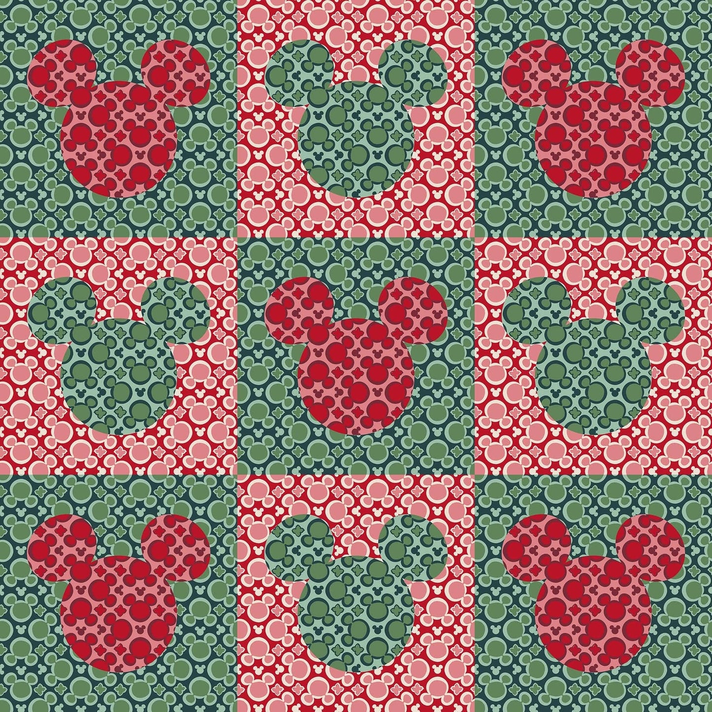 Disney Plush Throw Blanket-Mickey Mouse Kaleidoscope Holiday-Image 3-Vera Bradley