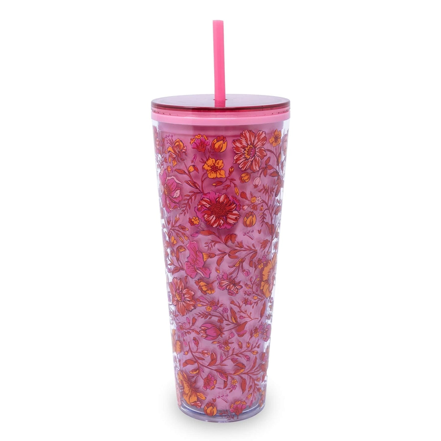 Tumbler with Straw-Flourishing Garden-Image 1-Vera Bradley